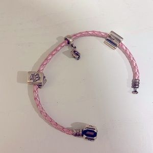 Pink Pandora Bracelet with Graduation and Best Friend Charms